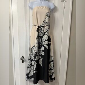 Nicole Miller Elegant Strapless Floral Dress XS